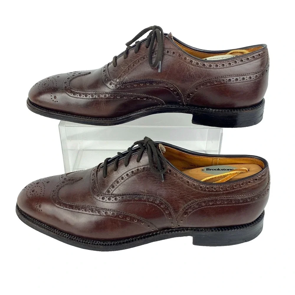 Church's Custom Grade Oxford Brogue Luxury Shoes Men's 10.5 C Brown Lace Up Fine